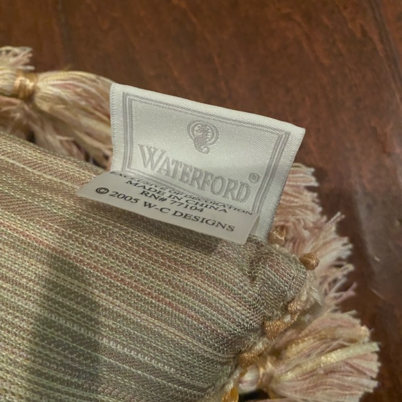 Light pink Waterford Throw Pillow with Tassels. 11 x 11” - Picture 3 of 4